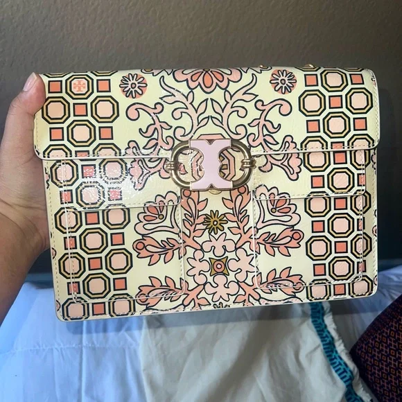 Limited edition tory burch box type floral bag.